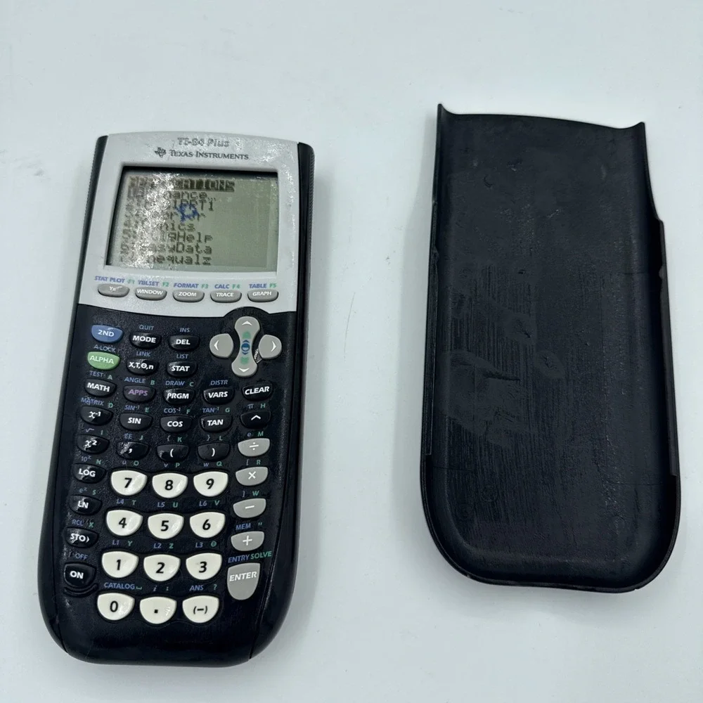 Texas Instruments TI-84 Plus Graphing Calculator Black W/Slide Cover- See Screen